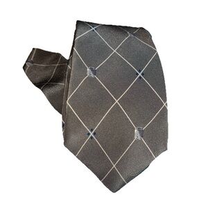 PANCALDI Gray Tie Made In Italy 100% Silk Soft  Smooth Textured